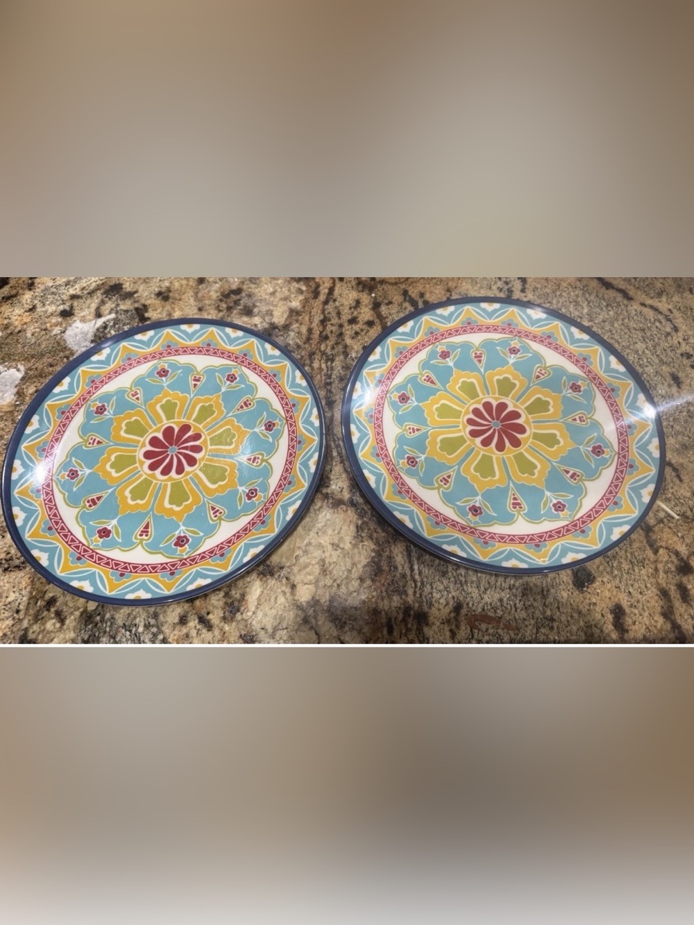 2 Floral Geometric Design Melamine 11" Dinner Plates
Summer Cookout BBQ